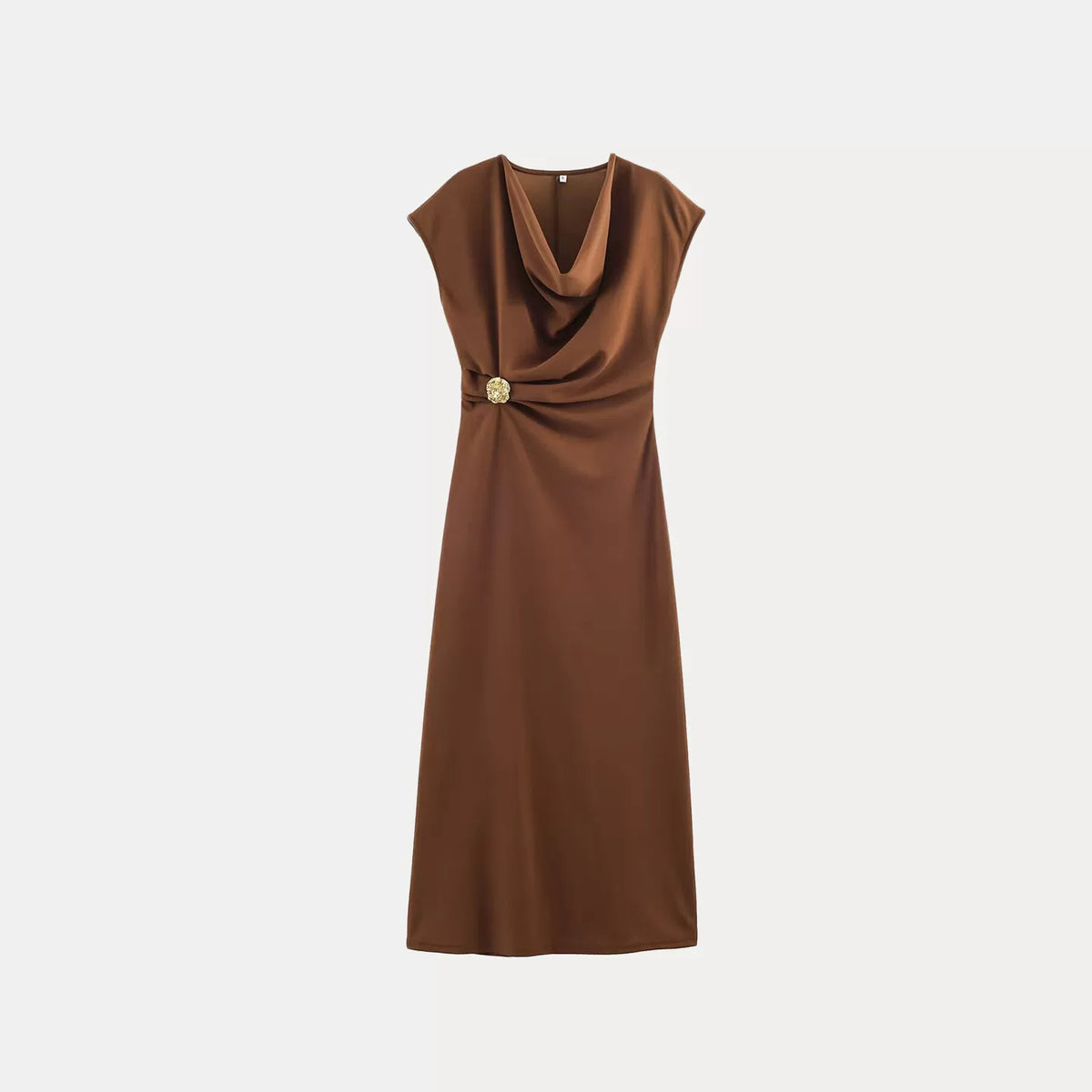 Metal-Trim Pleated Sleeveless Dress