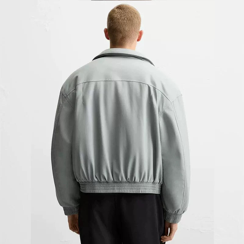Faux Leather Aviator Jacket