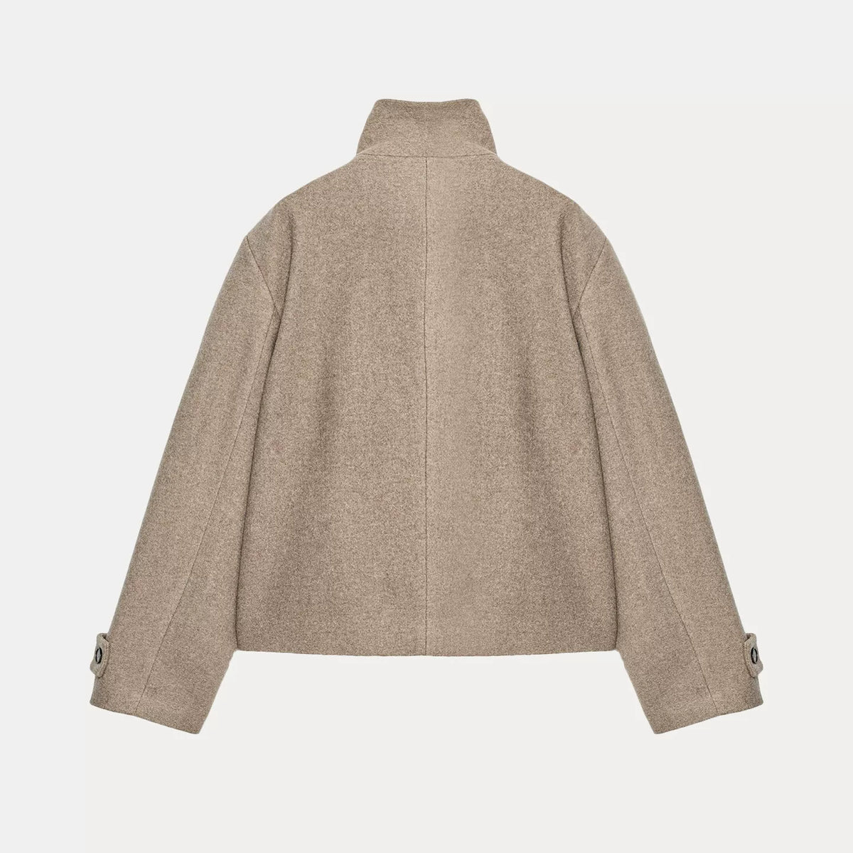 High-Neck Double-Breasted Jacket