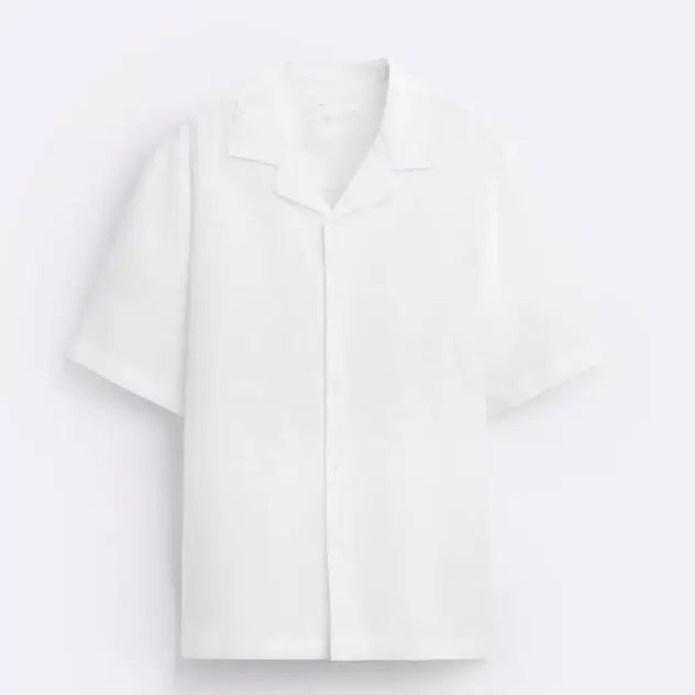 Bowling Collar Blend Short-Sleeve Shirt