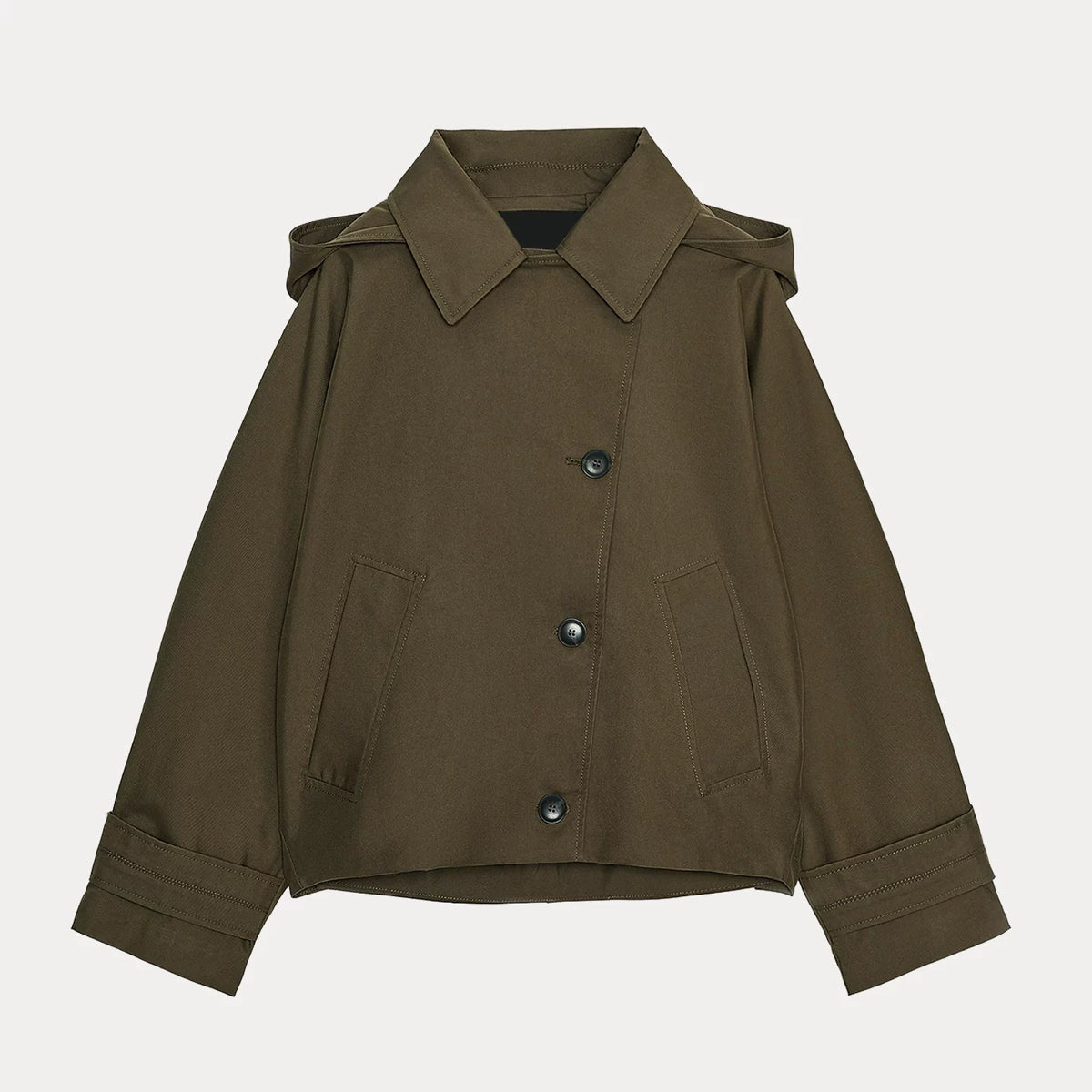 Hooded Cape Trench Coat