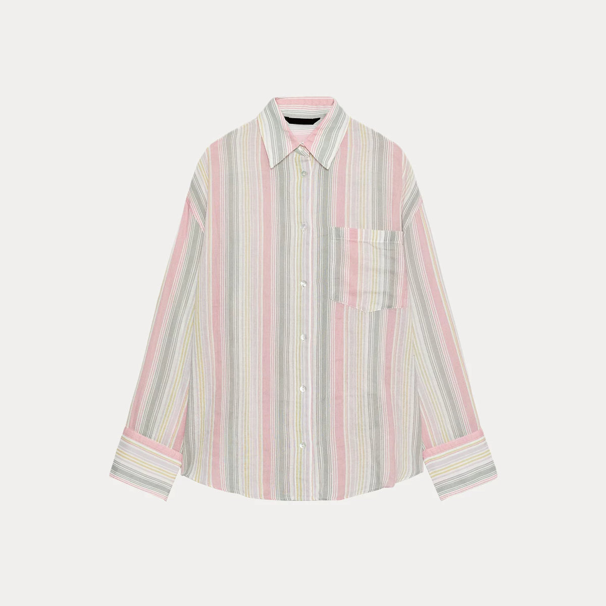 Pocket Collared Oversized Shirt