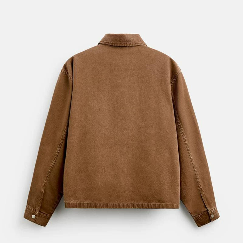 Boxy Square-Collar Shirt Jacket