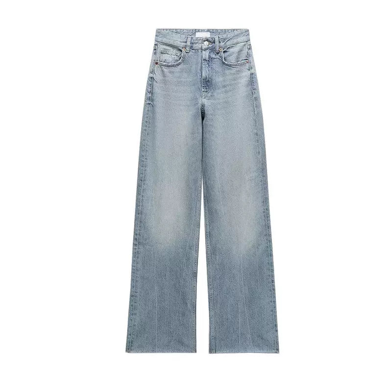 Slim-Effect High-Waist Wide-Leg Jeans