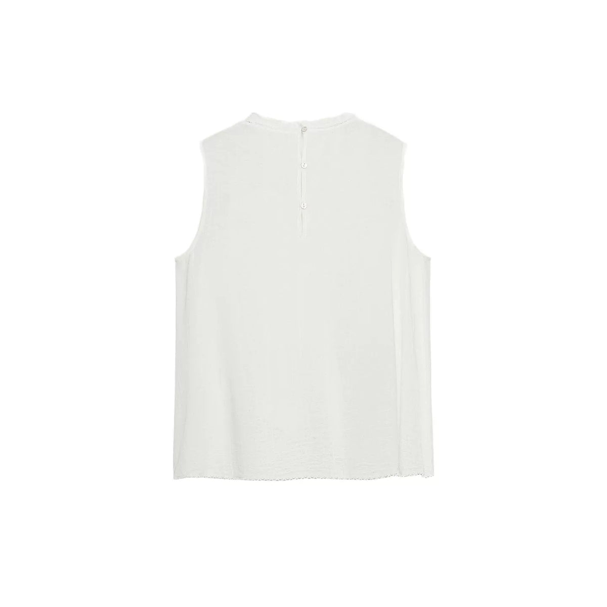 Embroidered Sleeveless Relaxed Shirt