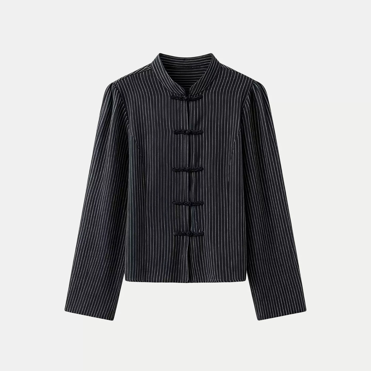 Striped Knot-Button Shirt