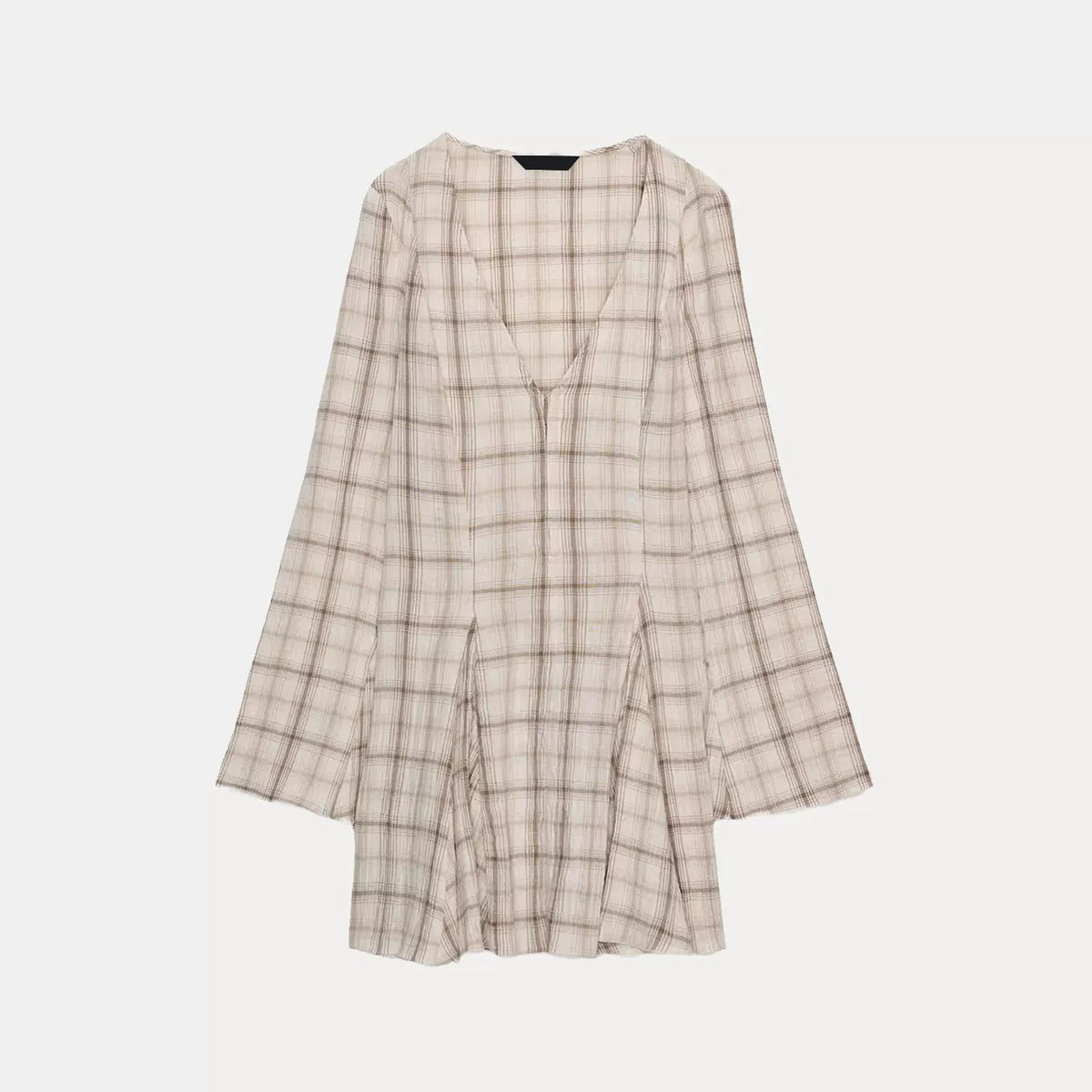 Plaid Layered Top and Mini Dress Set