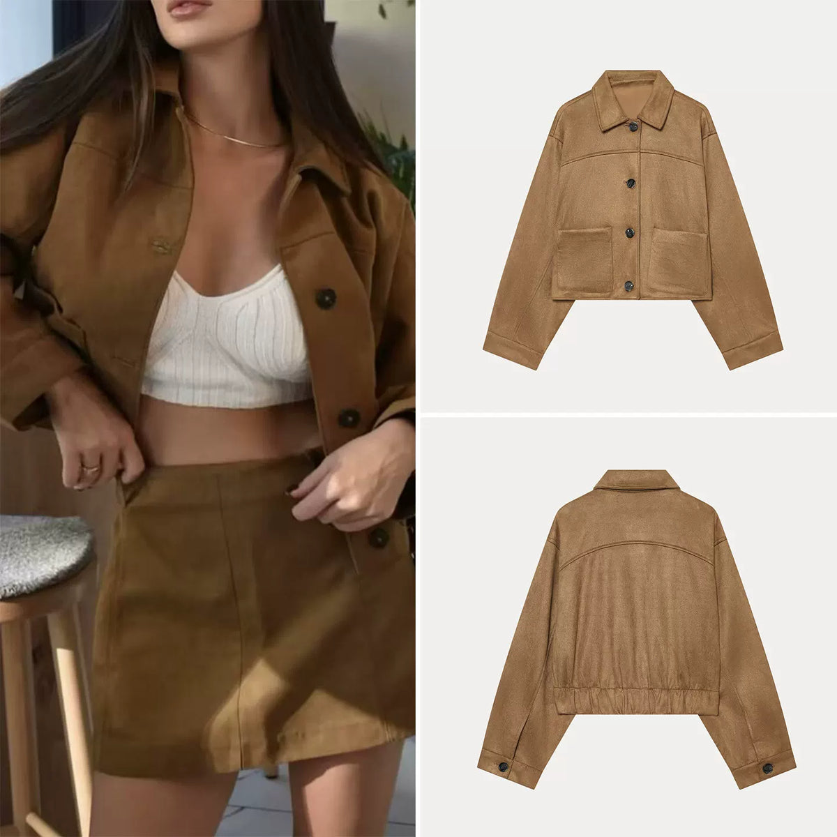 Relaxed Single-Breasted Collar Jacket
