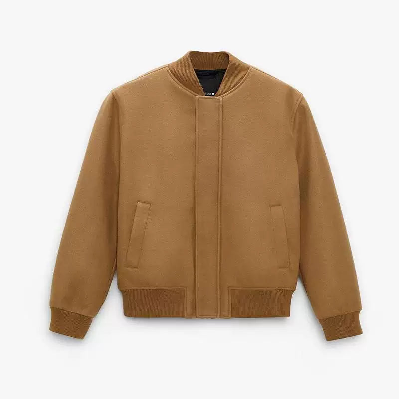 Wool-Blend Baseball Flight Jacket