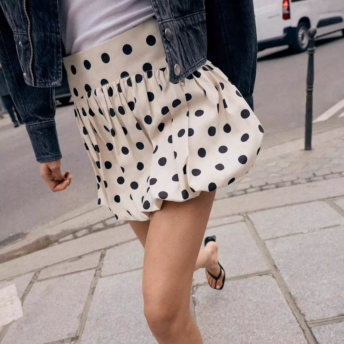 Voluminous Polka Dot Culotte Skirt
