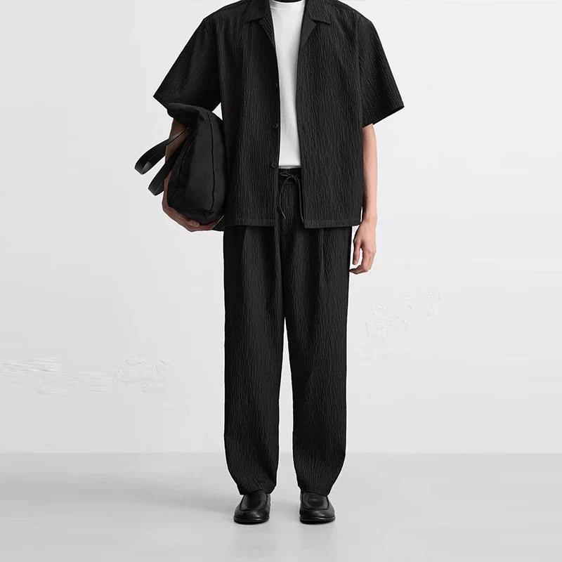 Embellished Shirt & Drawstring Trousers Set