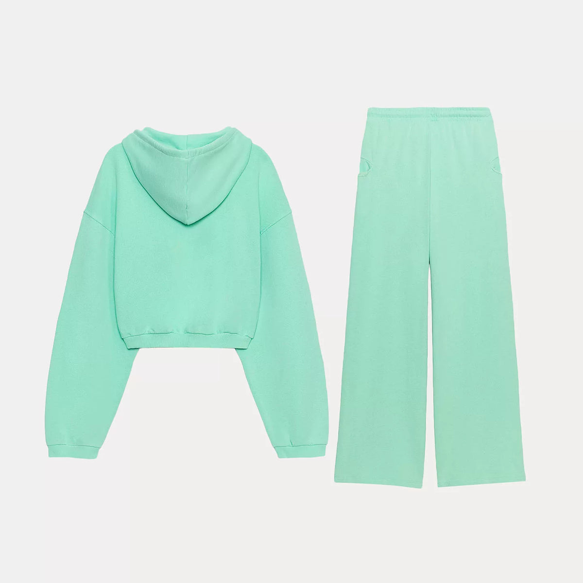 Neon Green Hooded Sweatshirt Set