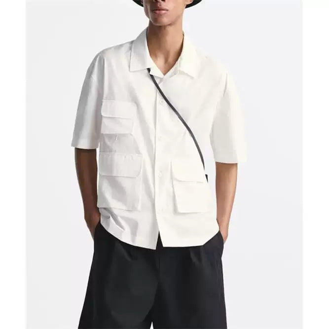 Multi-Pocket Short-Sleeve Utility Shirt
