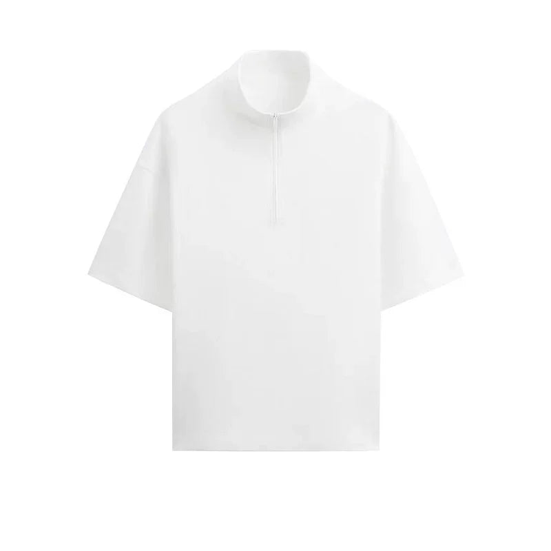 Boxy Half-Zip Funnel Neck Sweatshirt