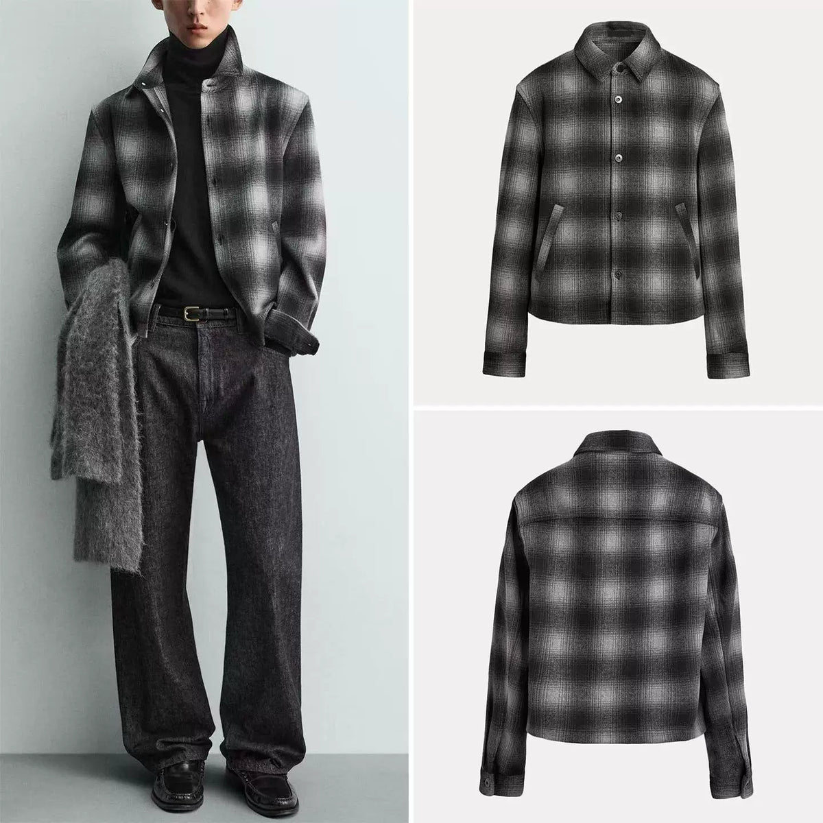 Checked Collared Overshirt