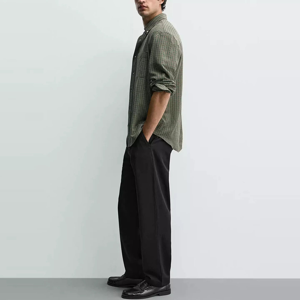 Pleat Detail Stretch Trousers