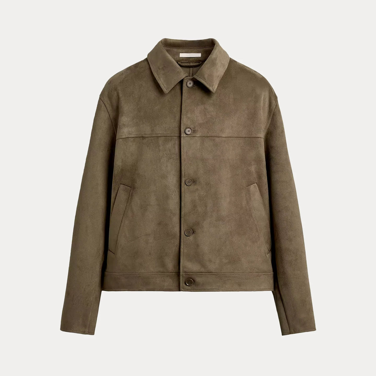 Suede-Effect Slim Straight Jacket