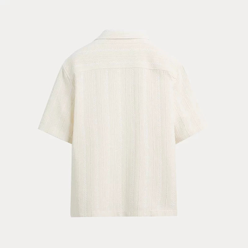 Textured Stripe Short-Sleeve Shirt