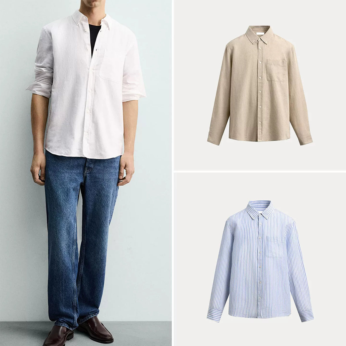 Slim Straight Long-Sleeve Shirt