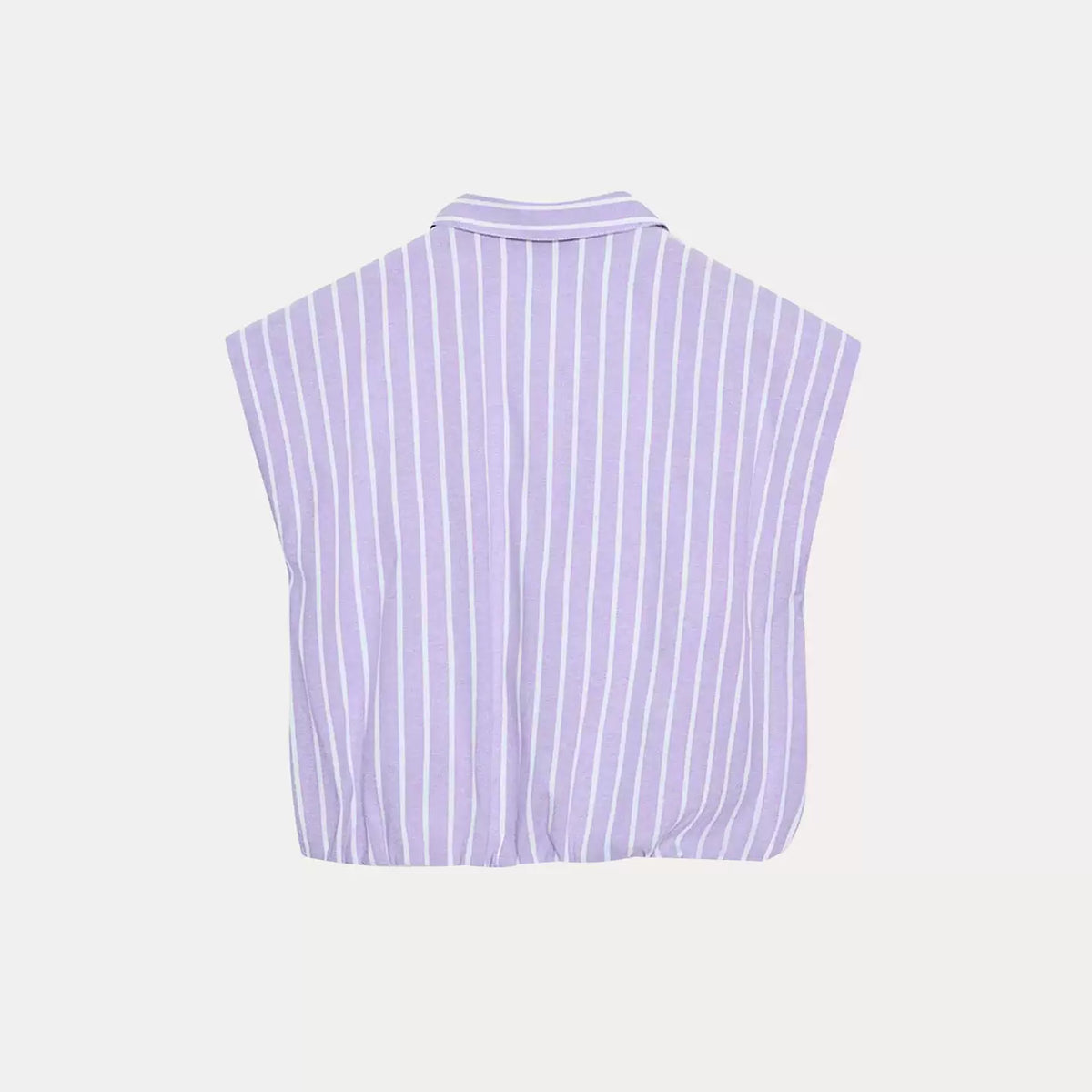 Sleeveless Pleated Cropped Shirt