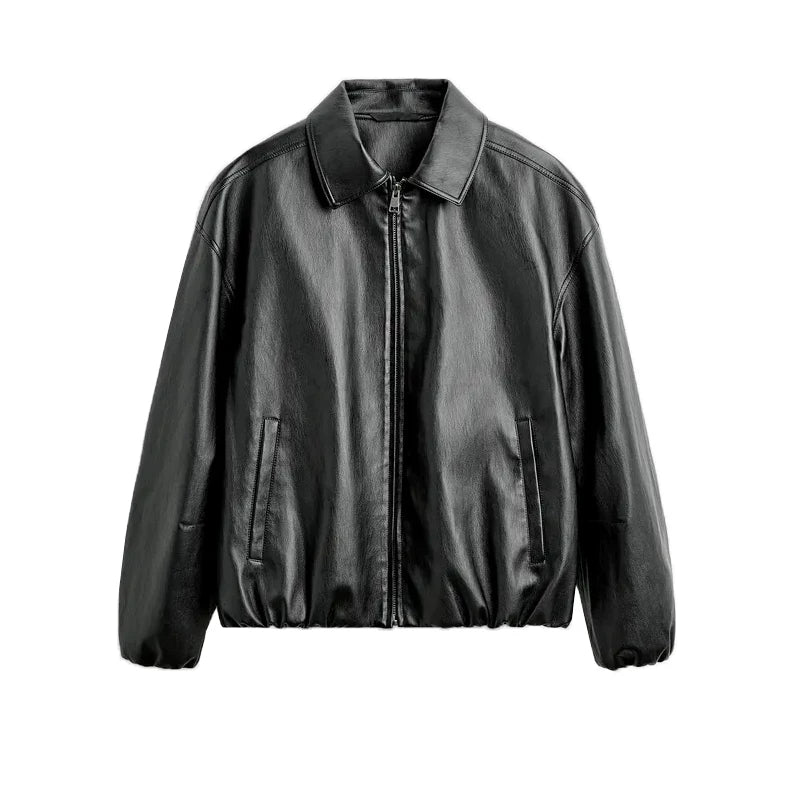 Faux Leather Zip Jacket