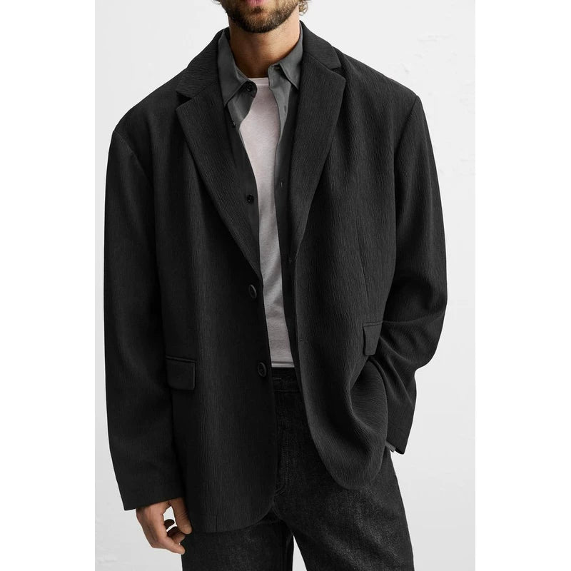 Black Retro Casual Blazer