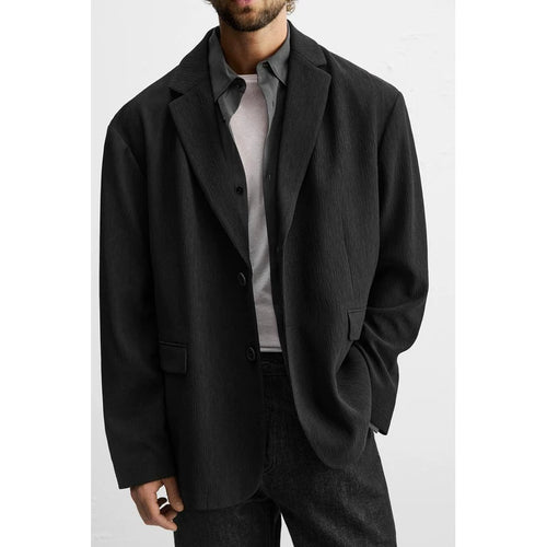 Black Retro Casual Blazer