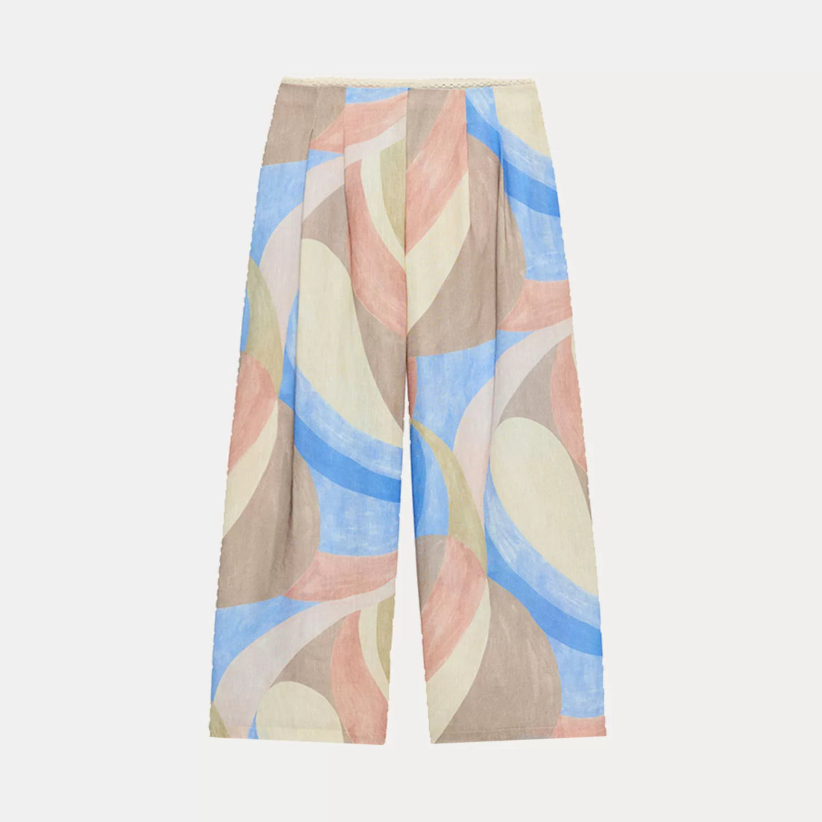 Floral Shirt and Wide-Leg Trouser Set