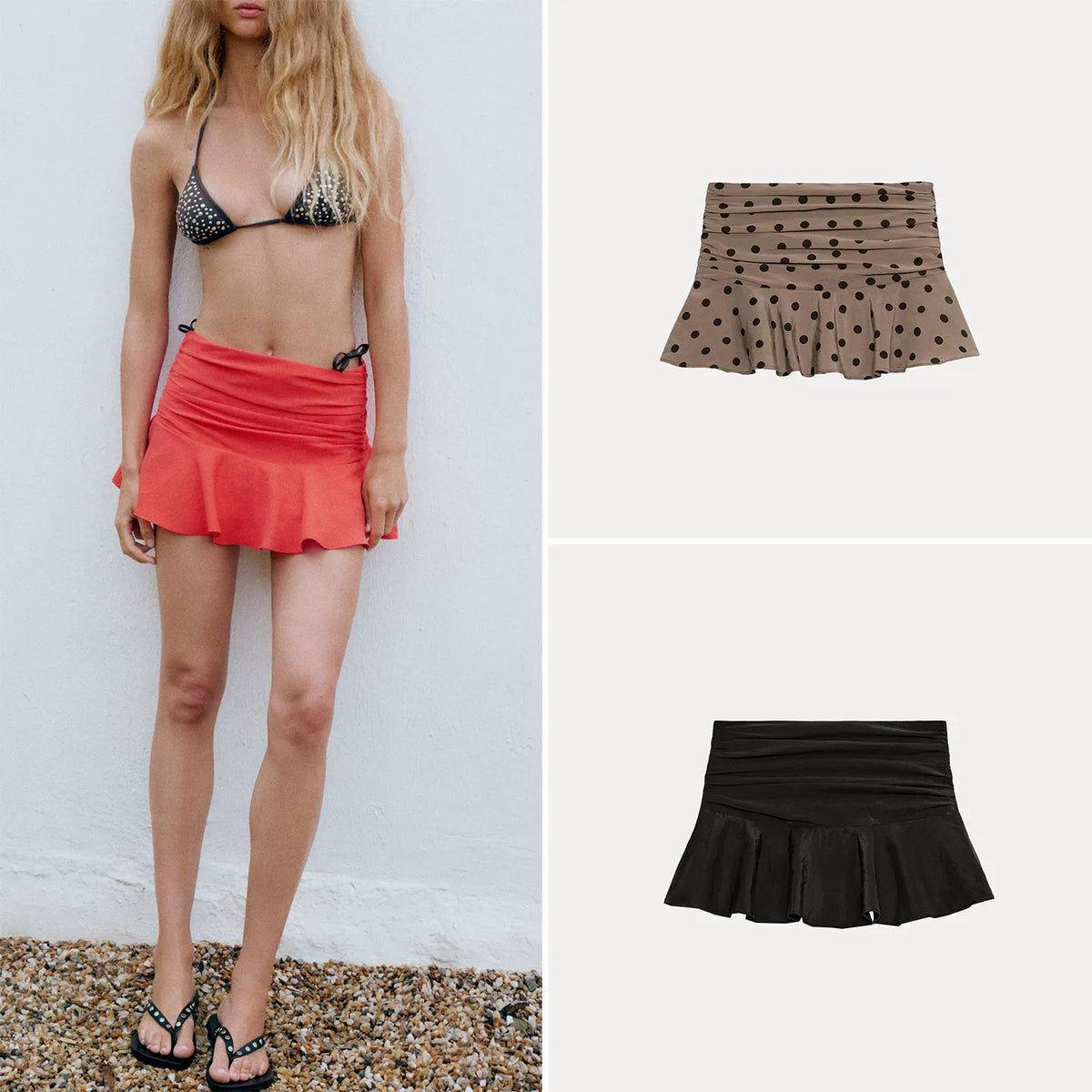 Tiered Pleated Culotte Skirt