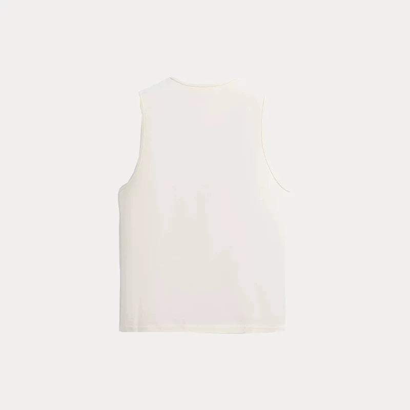 Solid Crew Neck Vest Top