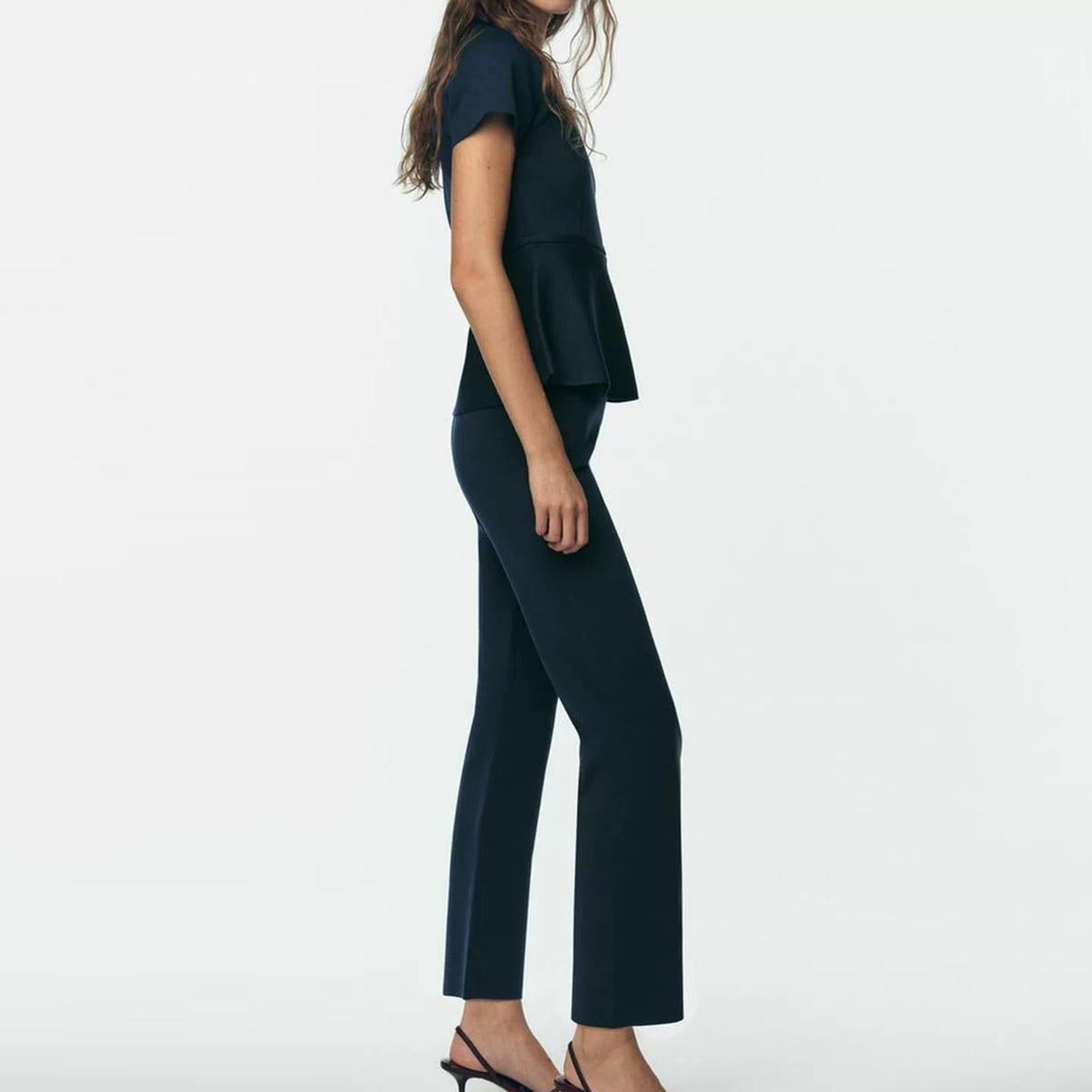 Belted Knit Top and Trouser Set