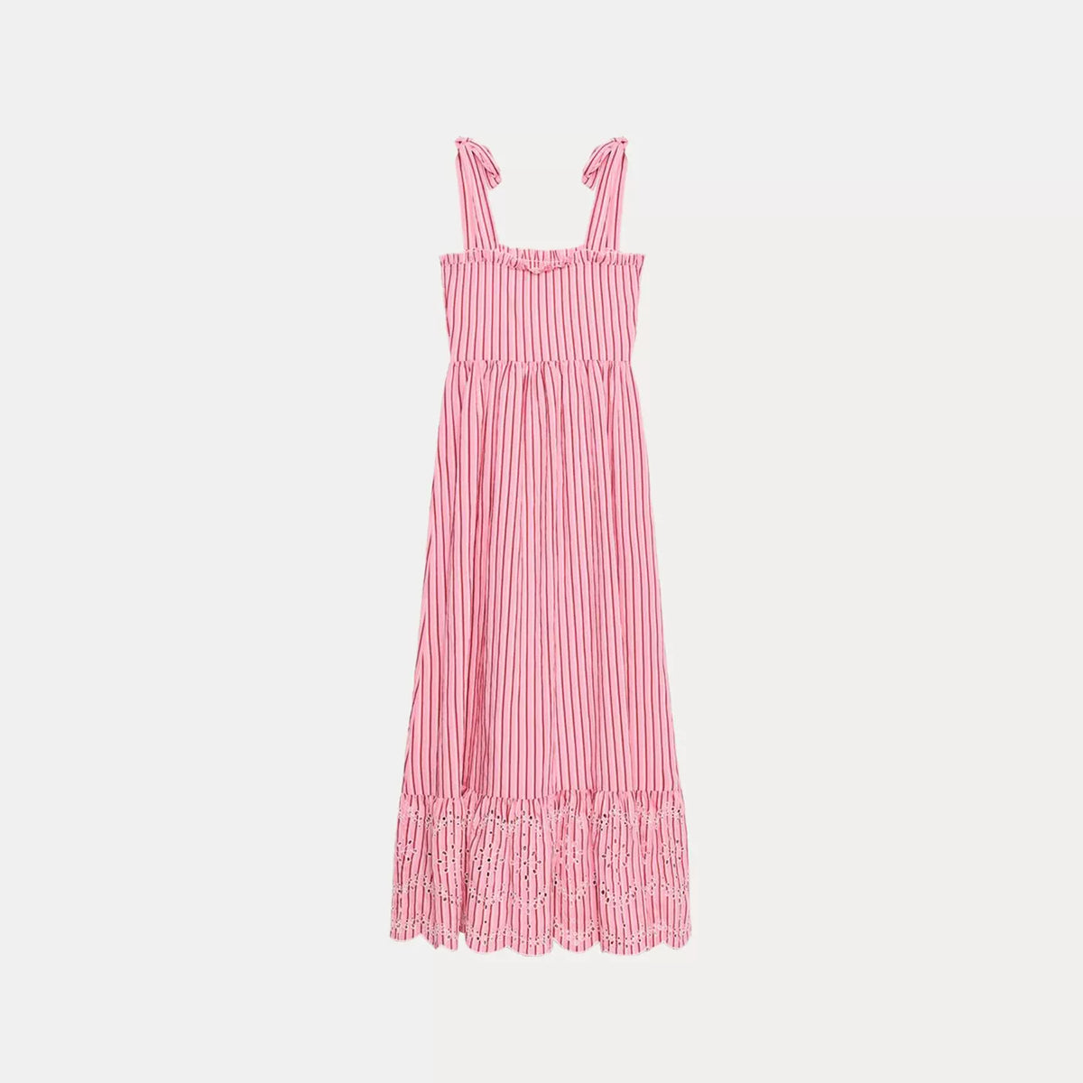 Striped Bow Midi Dress