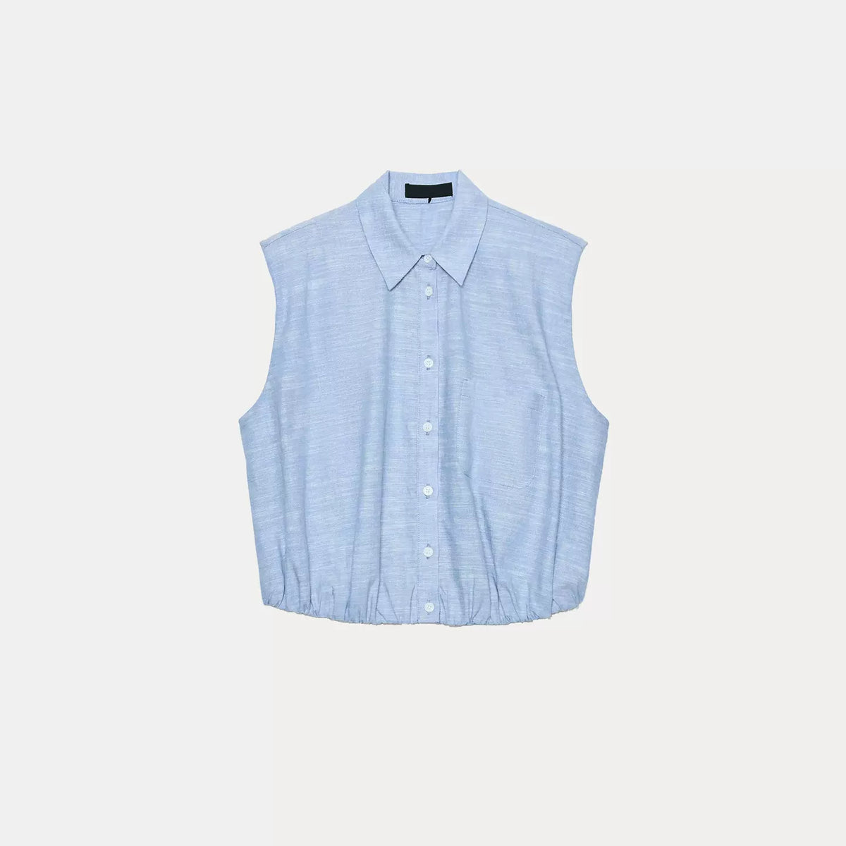 Sleeveless Collared Top and Pleated Trousers Set