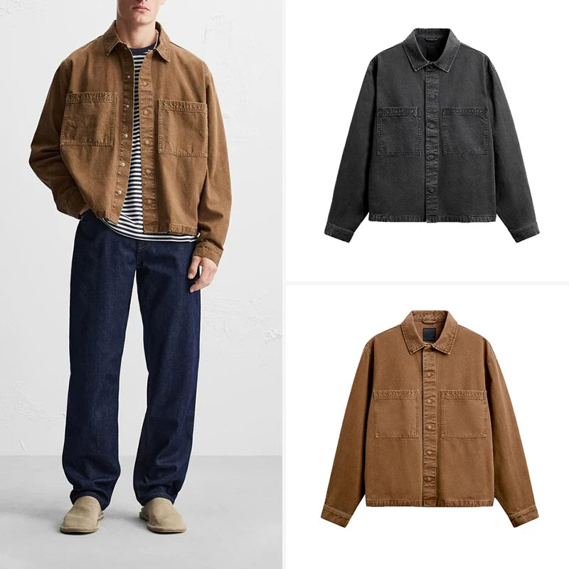 Boxy Square-Collar Shirt Jacket