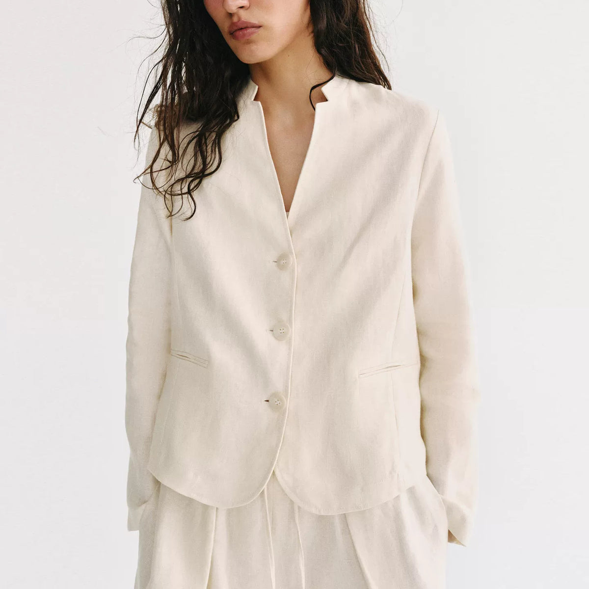 Blazer and Pleated Trousers Set