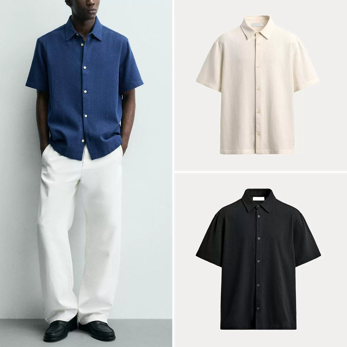 Structured Slim Short-Sleeve Shirt