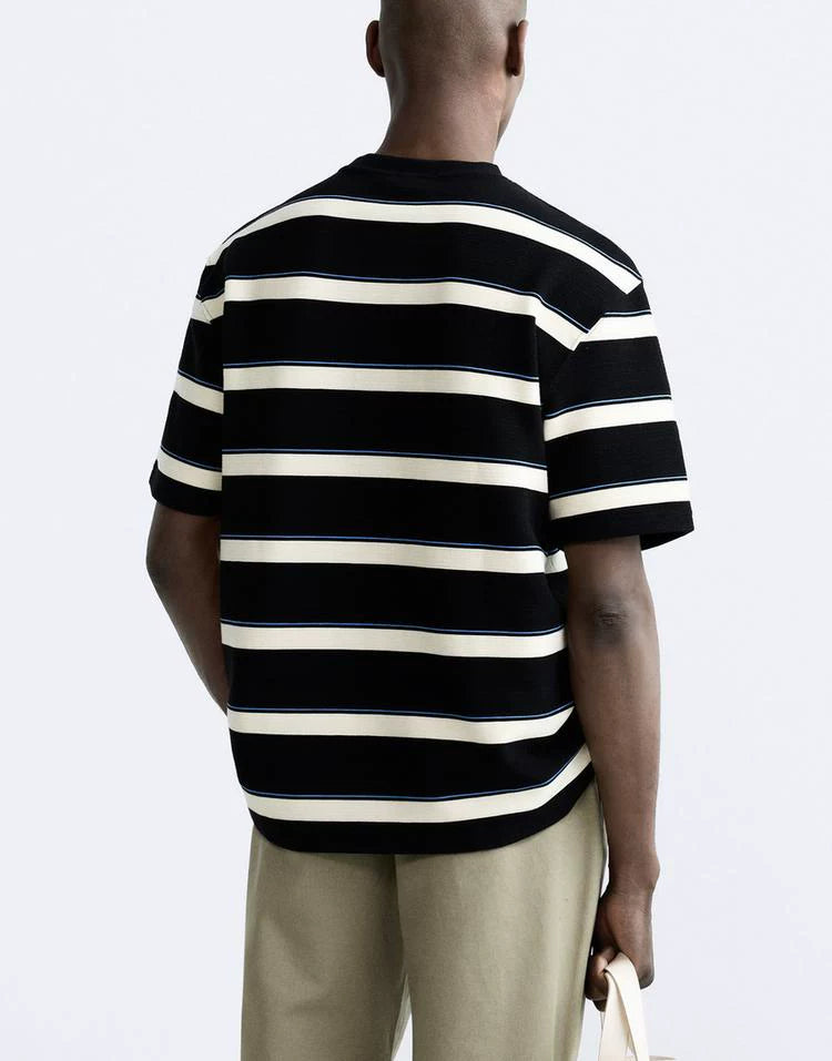 Striped Jacquard Crew T-Shirt