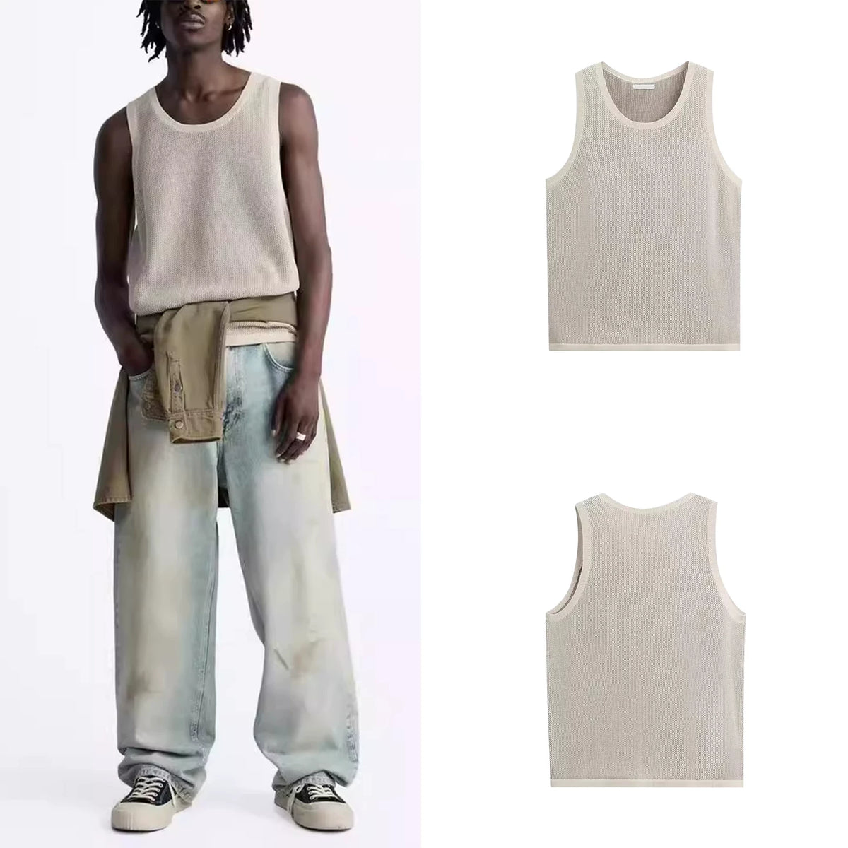 Knit Wide Crew Neck Tank