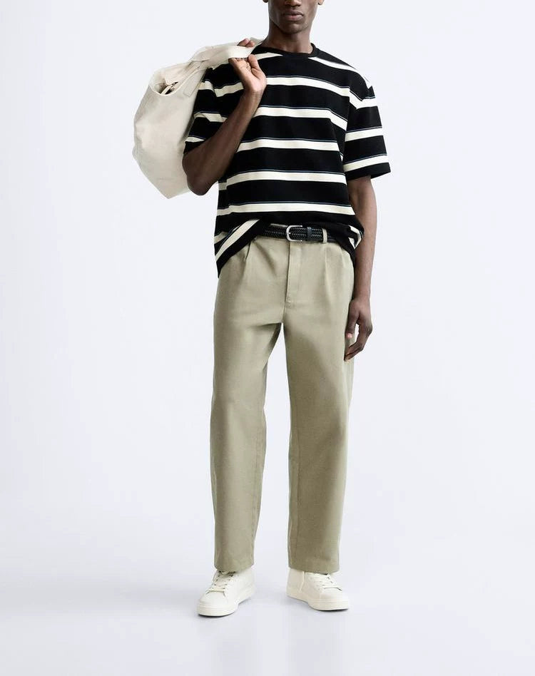 Striped Jacquard Crew T-Shirt
