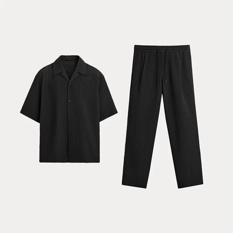 Embellished Shirt & Drawstring Trousers Set