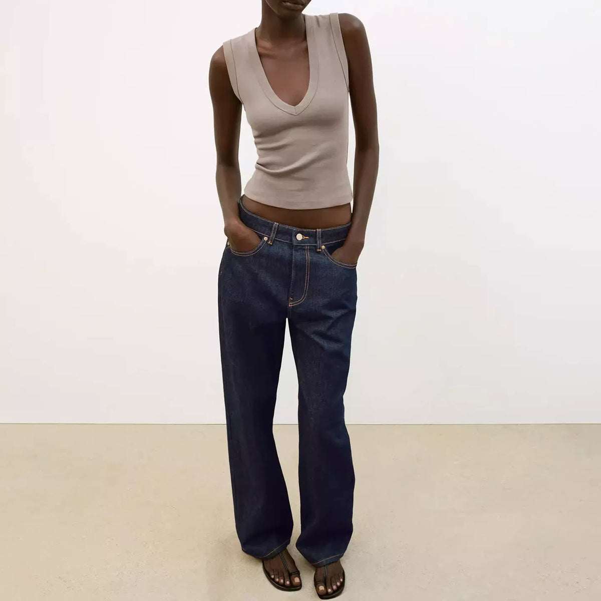 Sleeveless V-Neck Top