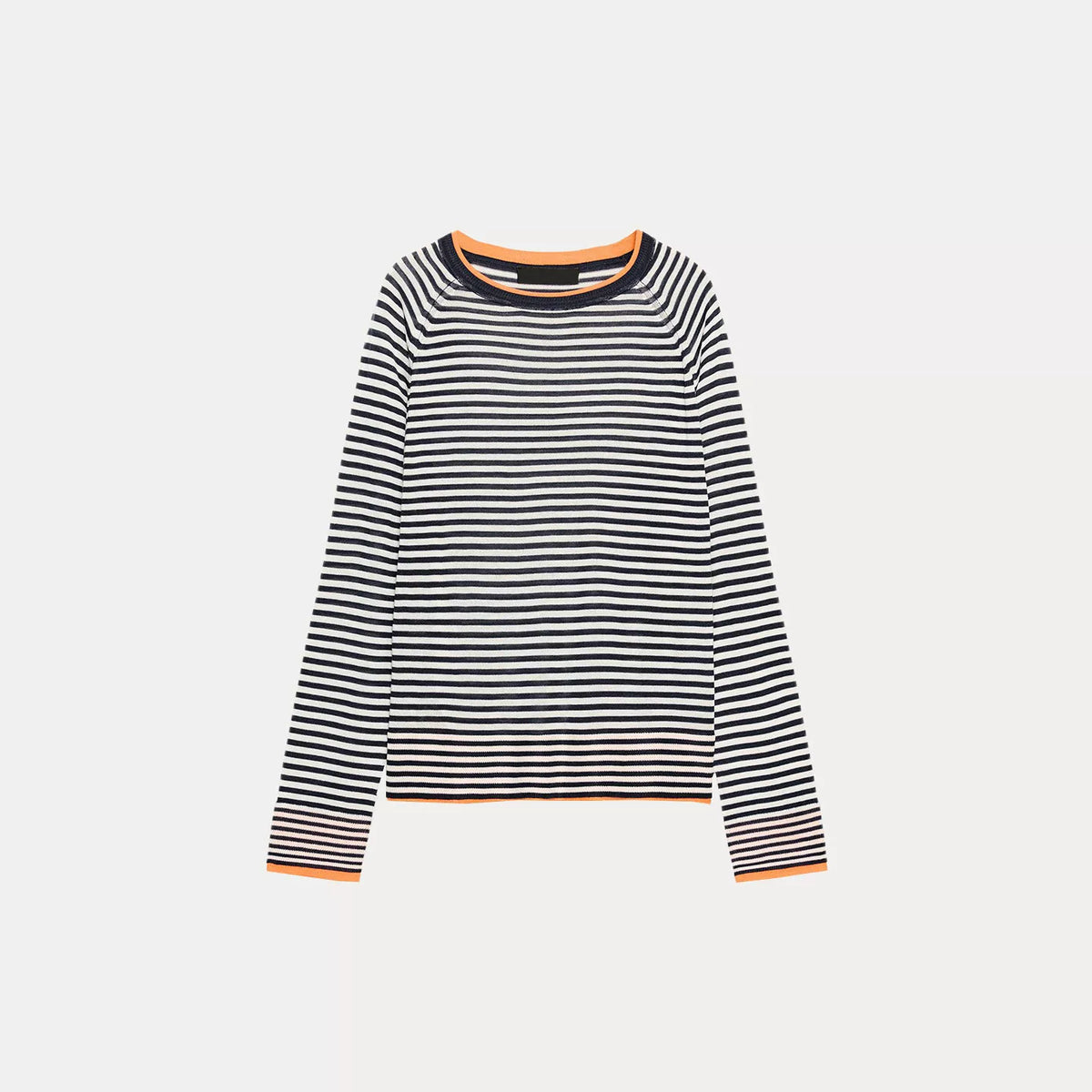 Striped Double-Layer Knit Sweater