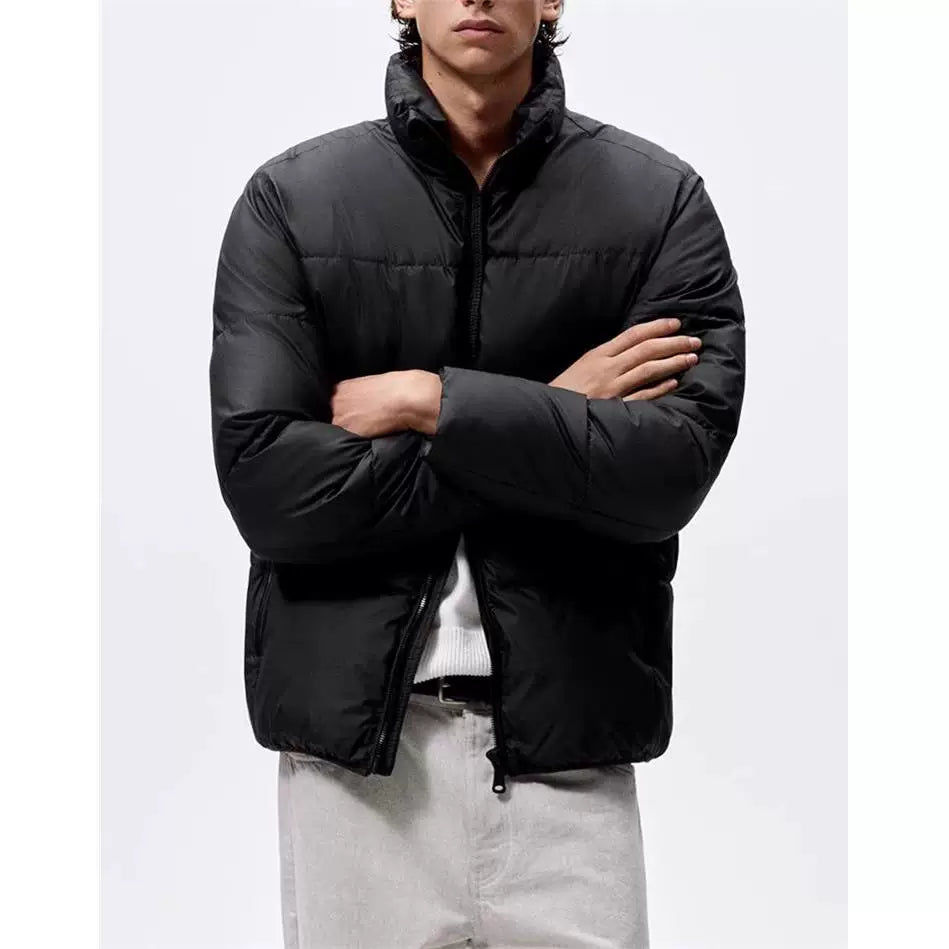 Coated Faux Leather Puffer Jacket