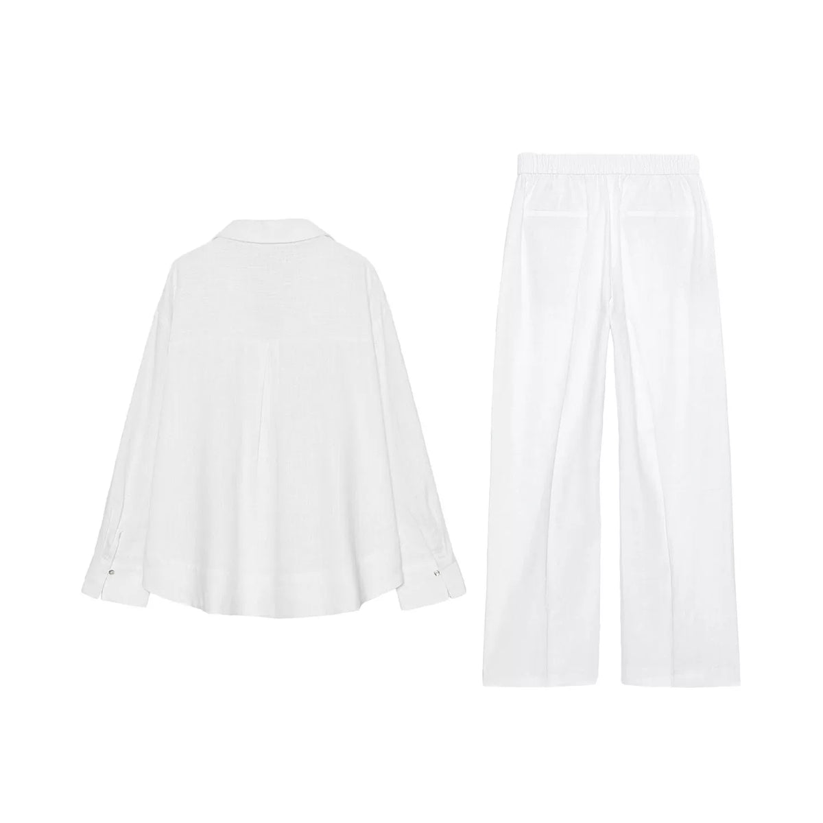 Polo Collar Shirt & Straight Trousers Set