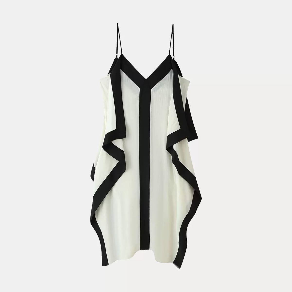 Contrast Draped Slip Dress