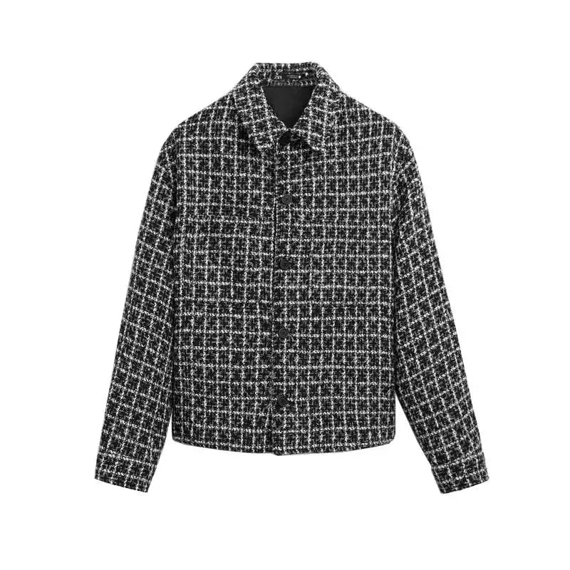Plaid Textured Overshirt