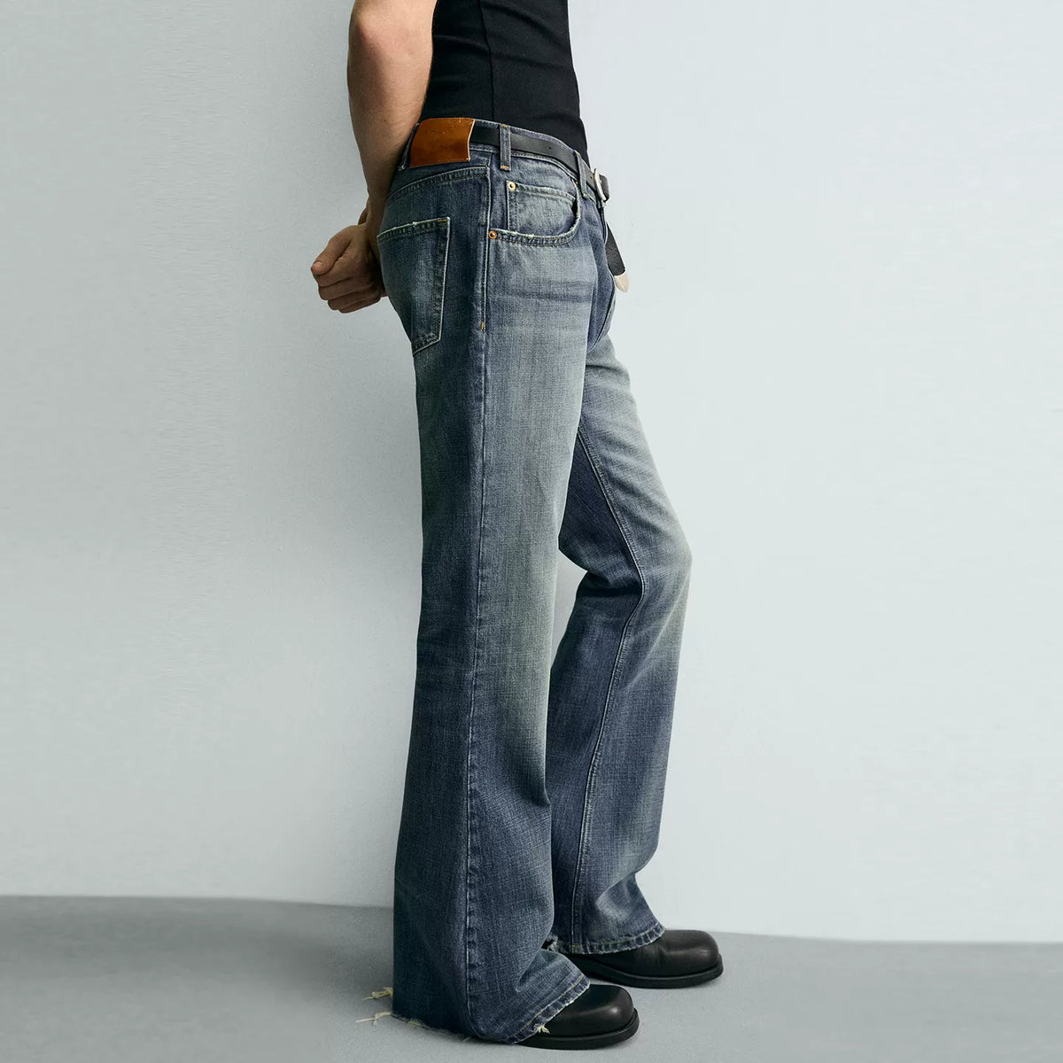 Mid-Rise Flared Jeans