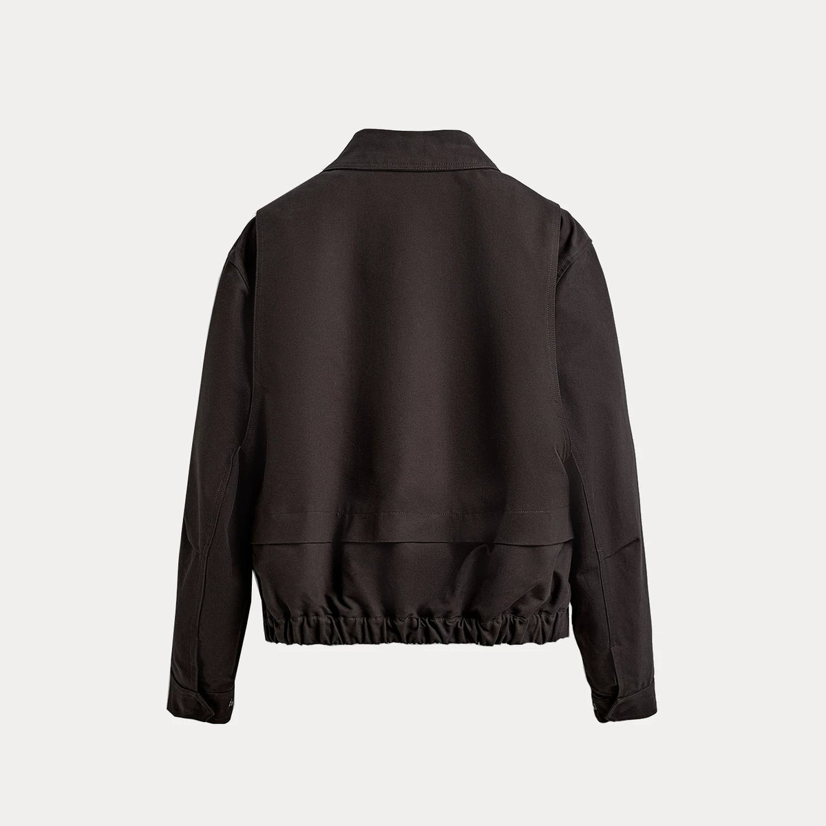 Cropped Elastic Hem Zip Jacket