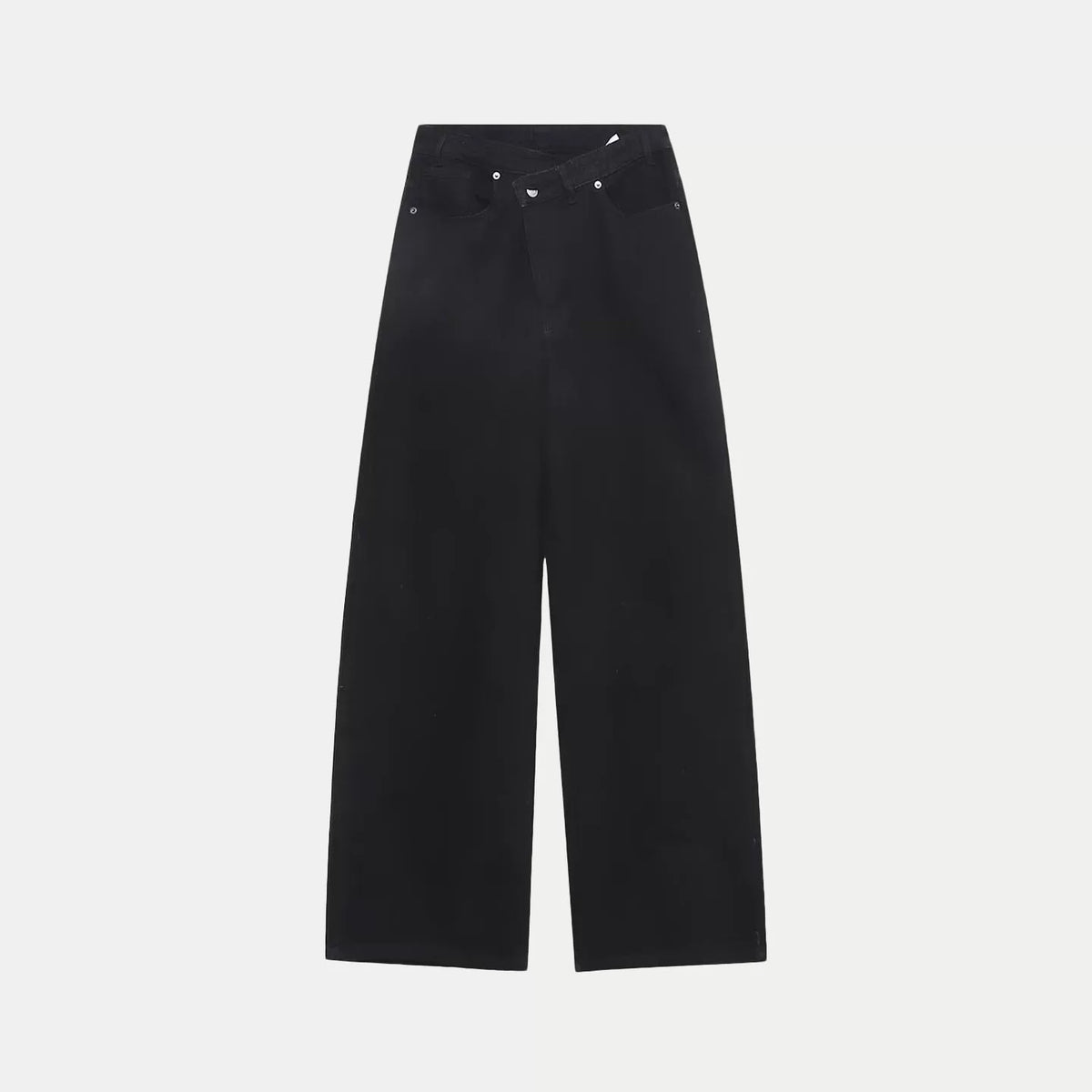 Double-Breasted Wide-Leg Jeans