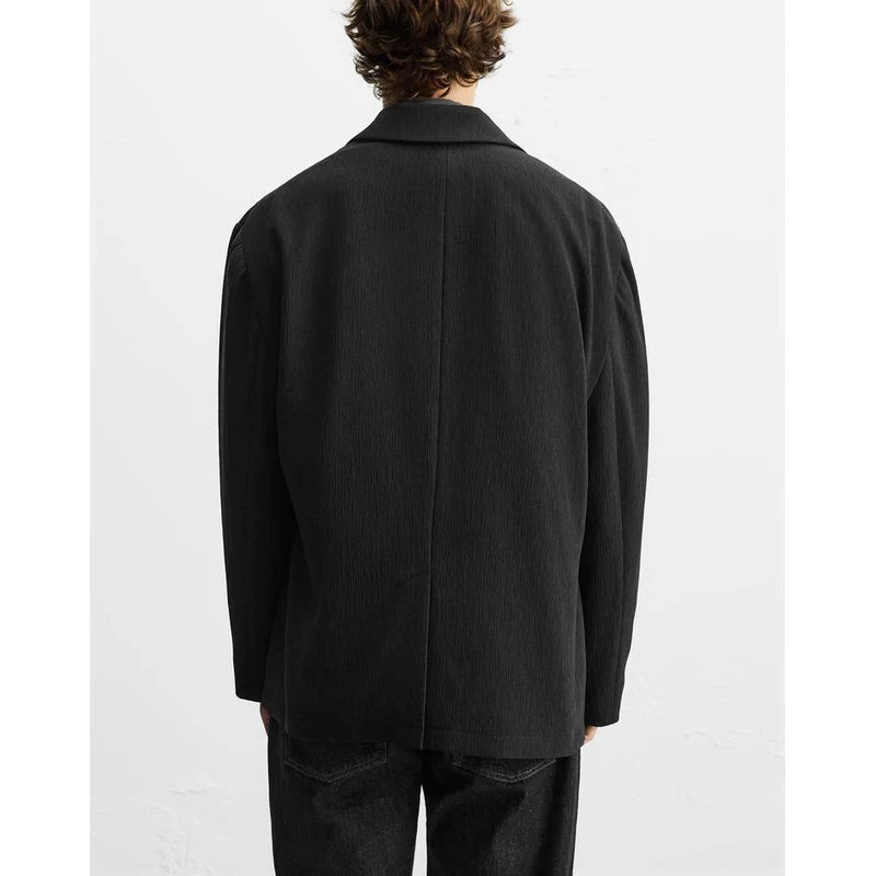 Black Retro Casual Blazer